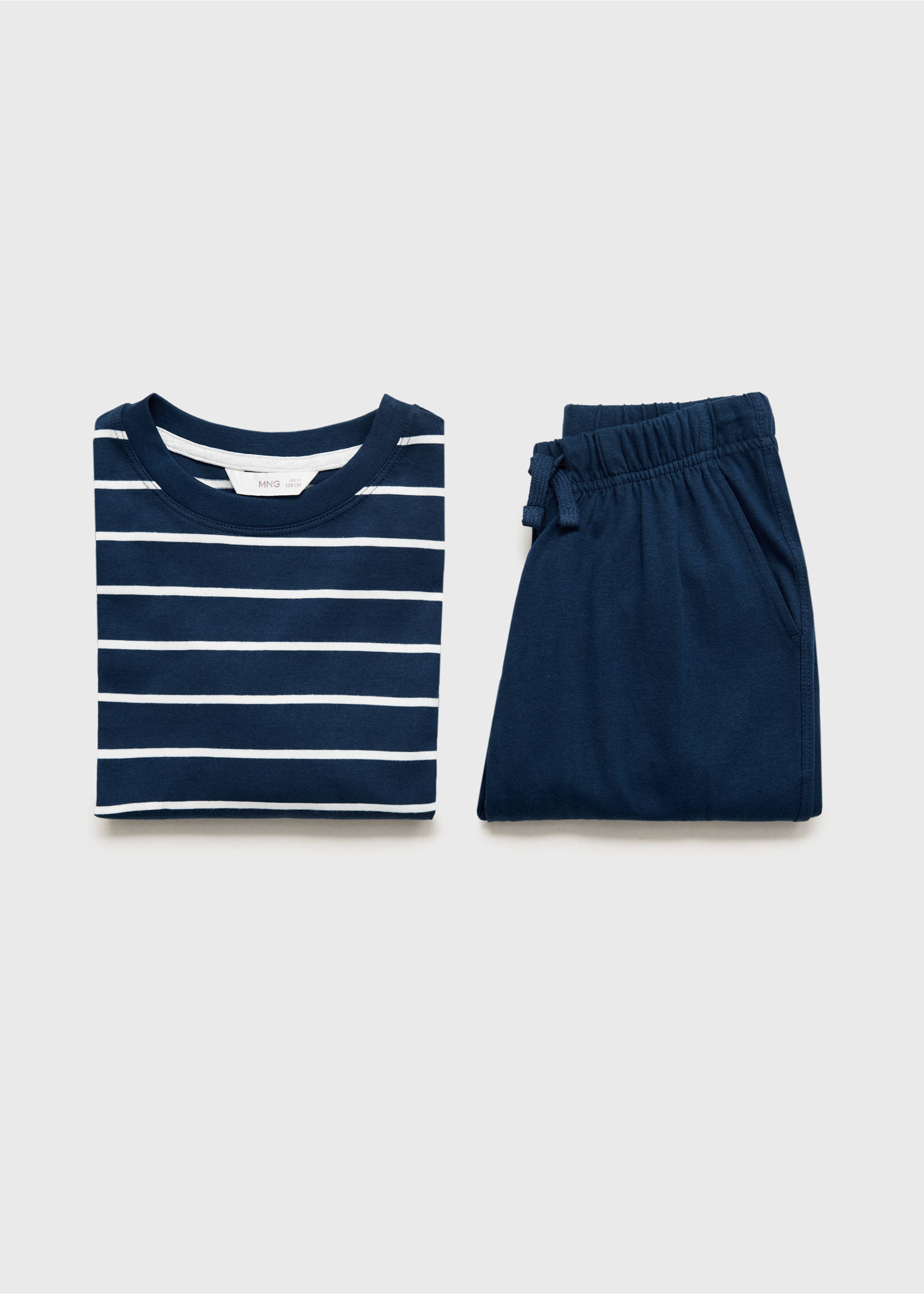 Pijama largo rayas - Detalle del artículo 8, Azul marino. Ref: 17074092-00.