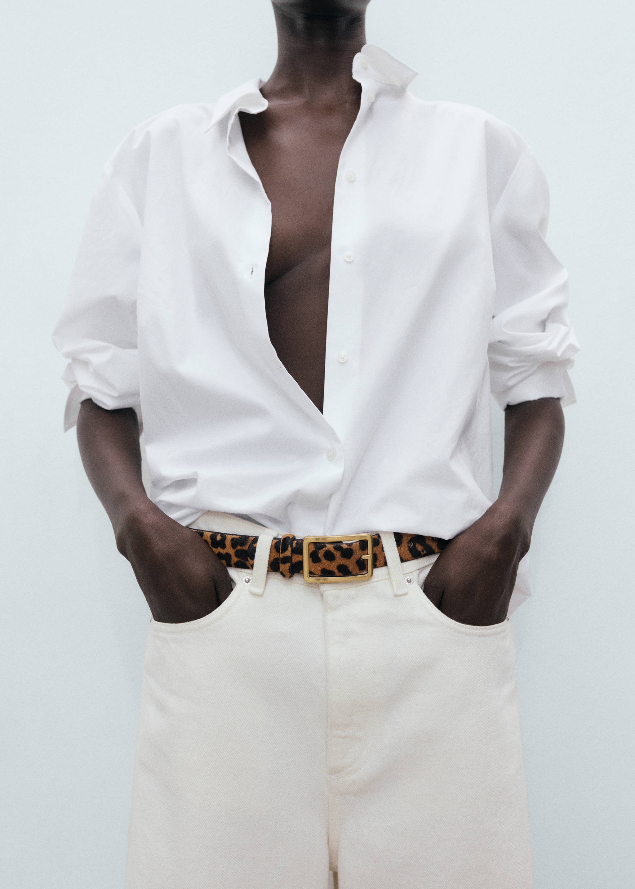 Leopard leather belt - General plane