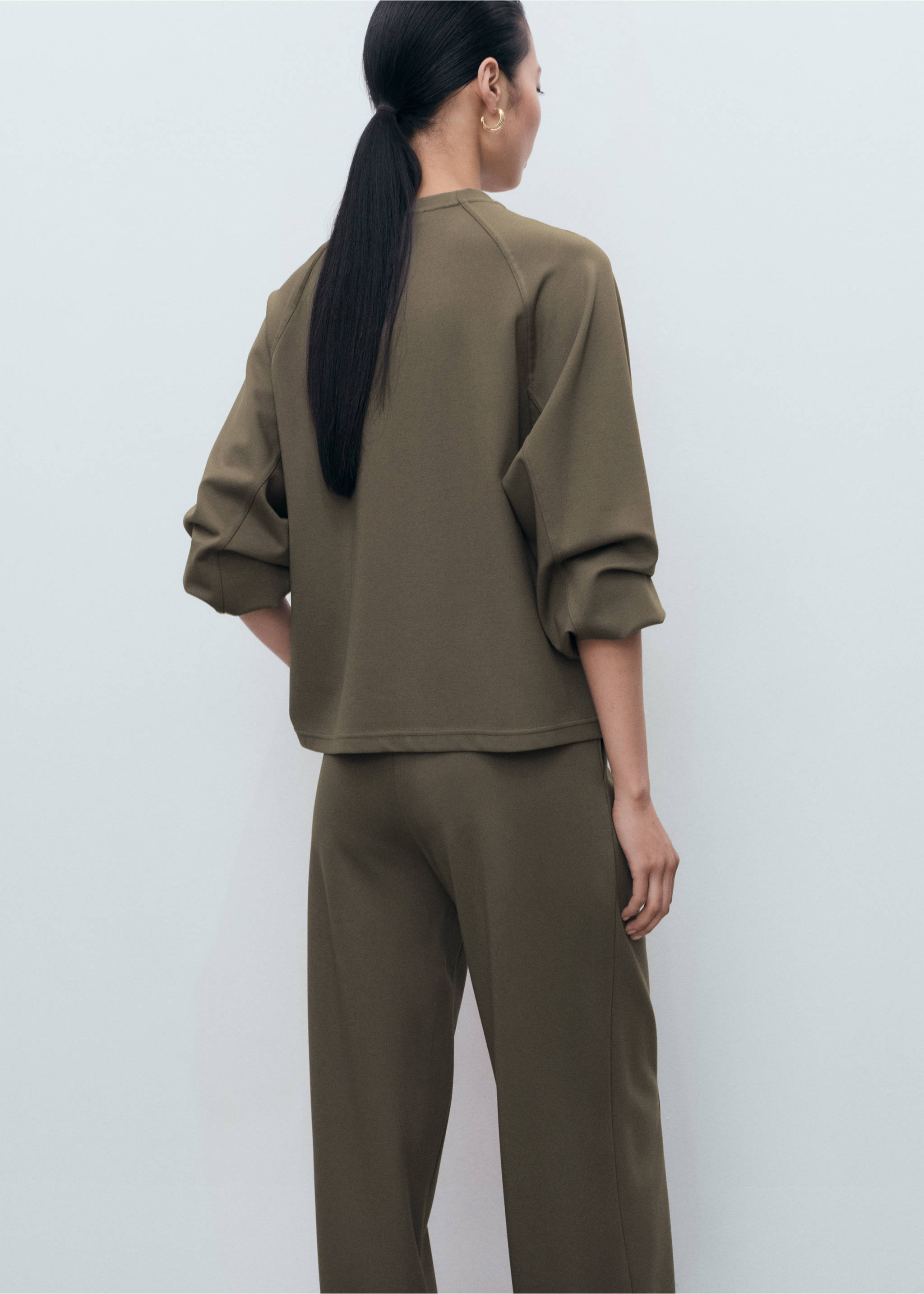 Sweat-shirt col rond - Verso de l’article, Marron moyen. Ref: 17074097-00.