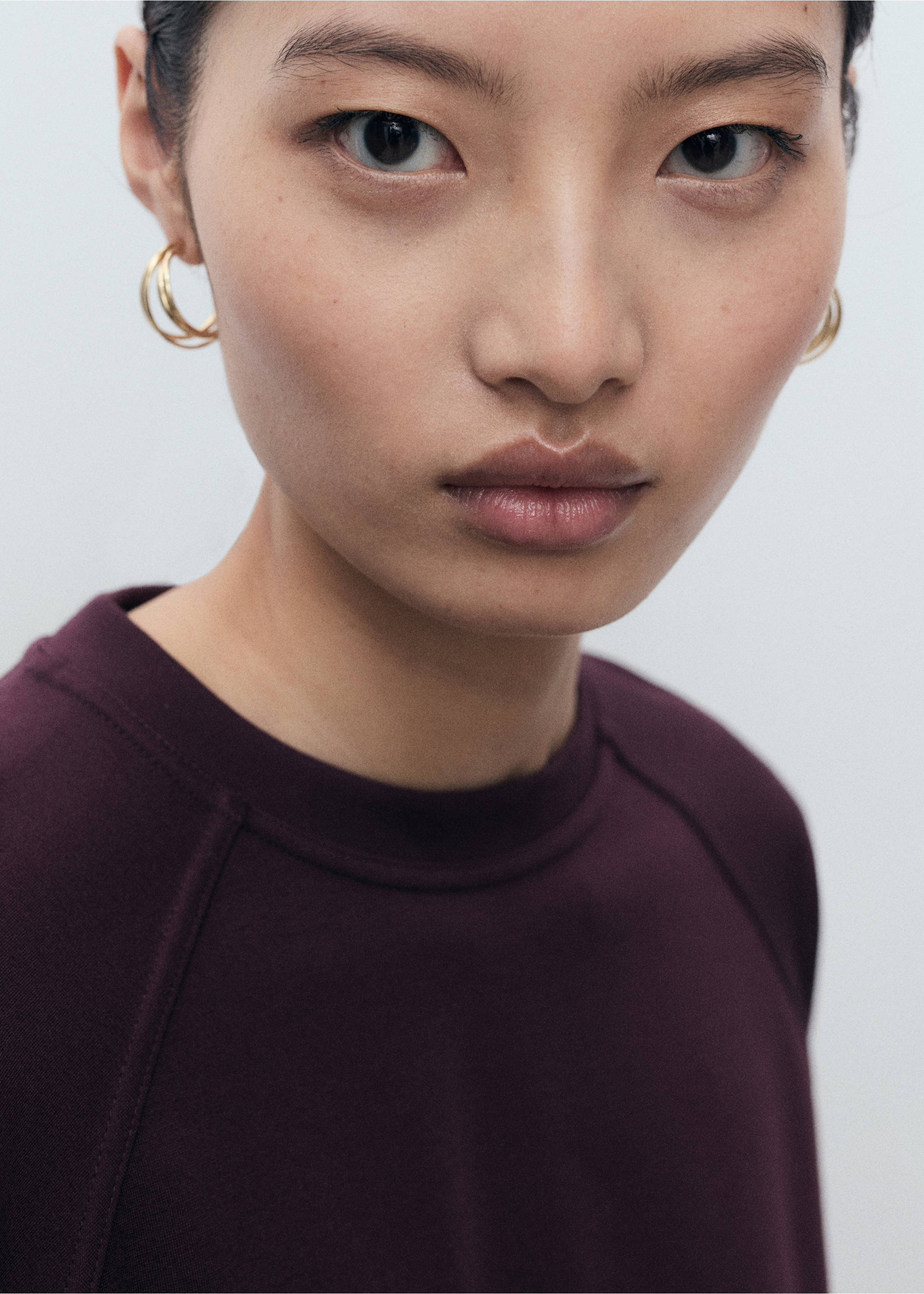 Sweat-shirt col rond - Détail de l'article 1, Bordeaux. Ref: 17074097-00.