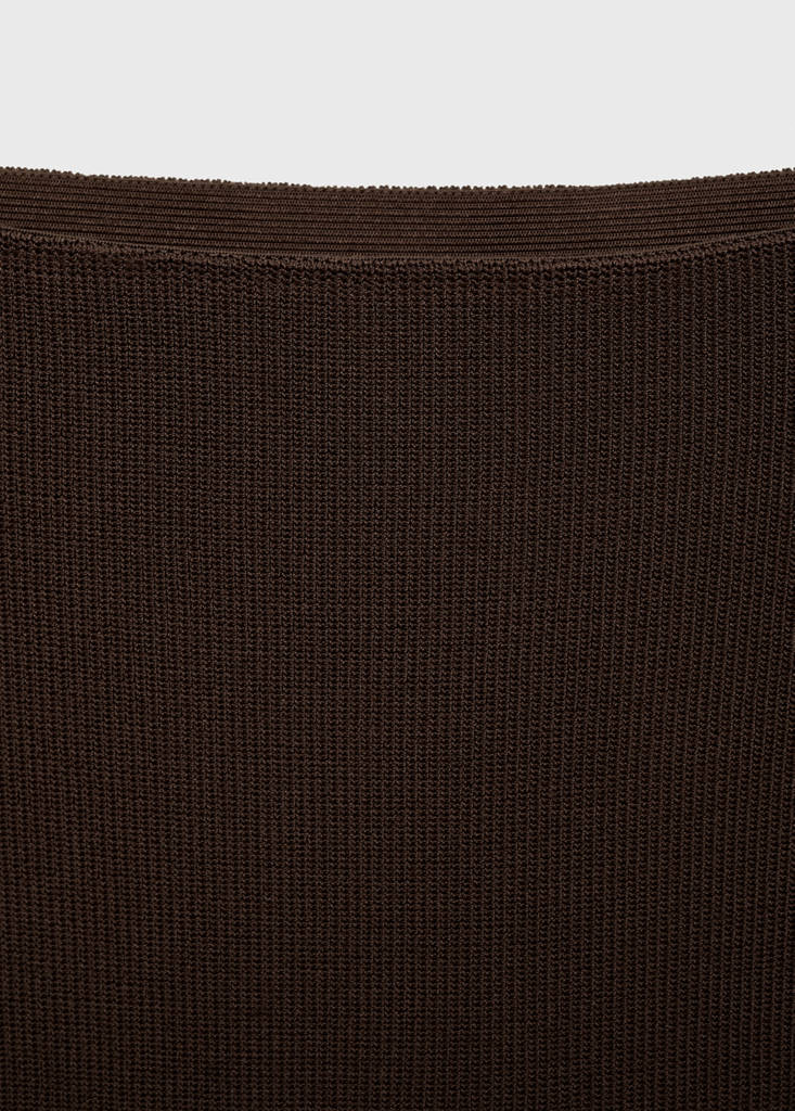 Fine knit midi skirt — Chocolate