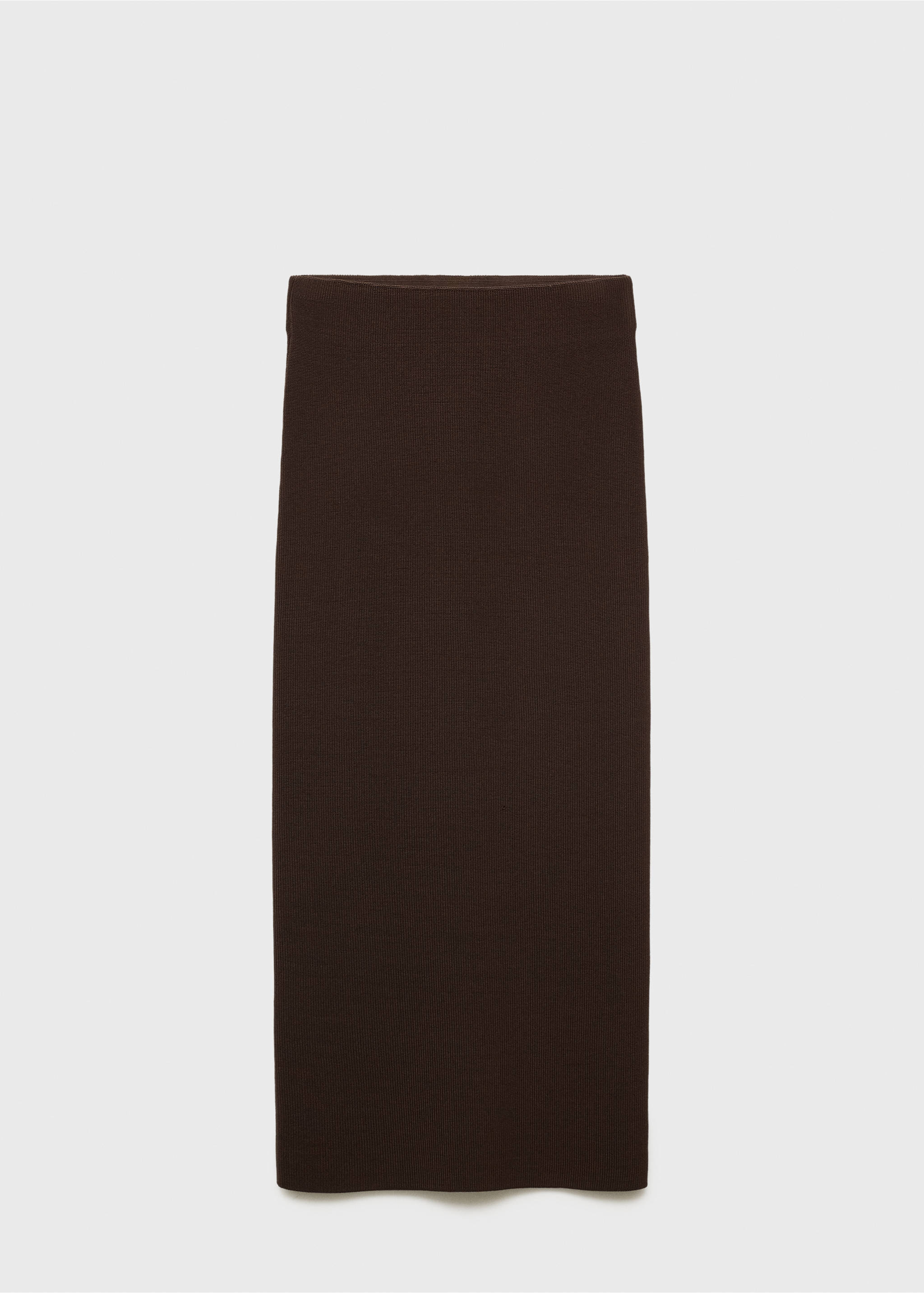 Fine knit midi skirt - Article without model, Chocolate. Ref: 17074098-00.