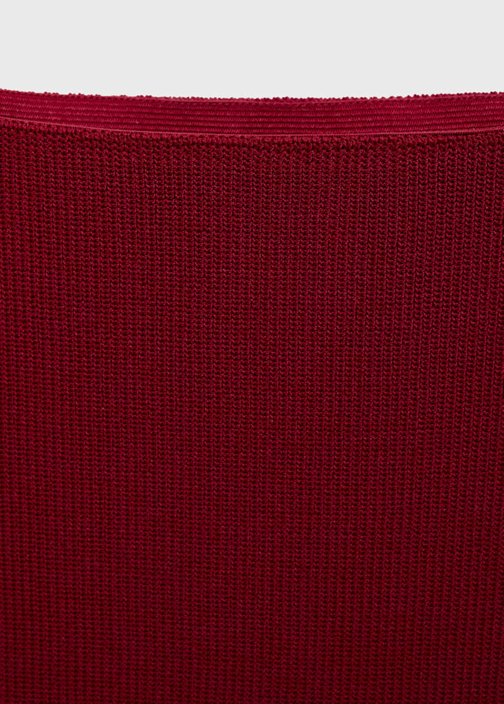 Fine knit midi skirt — Wine