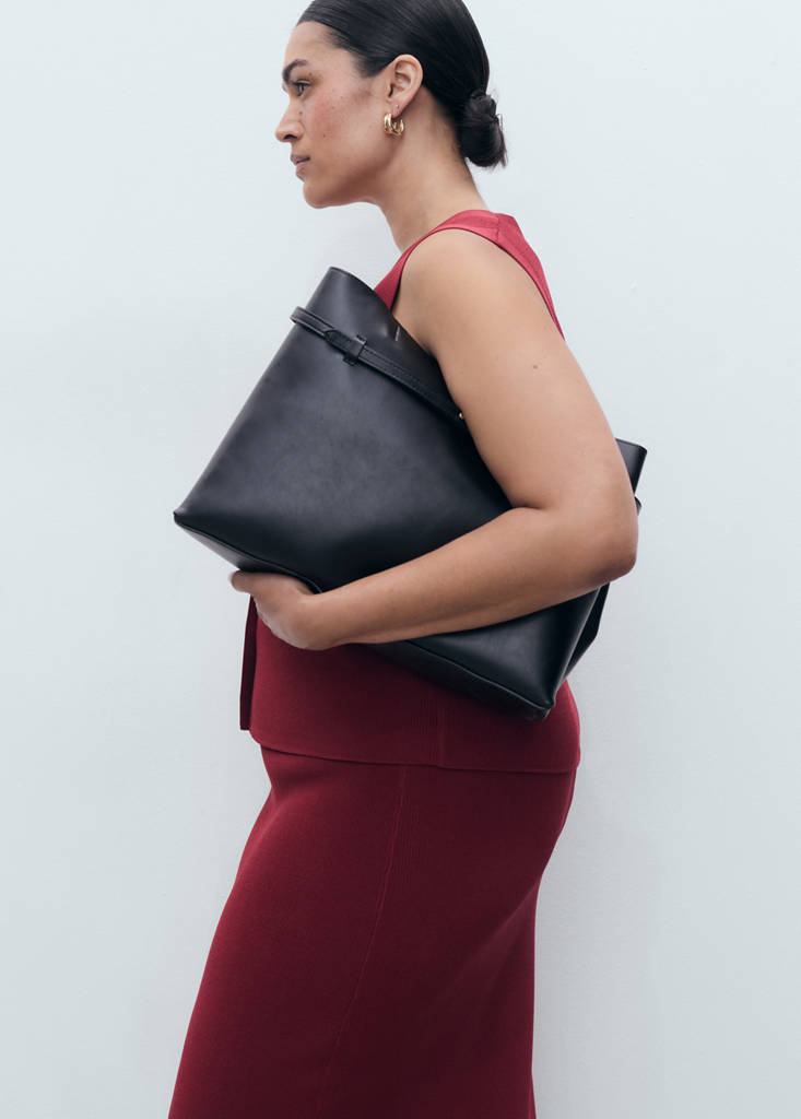 Fine knit midi skirt — Wine