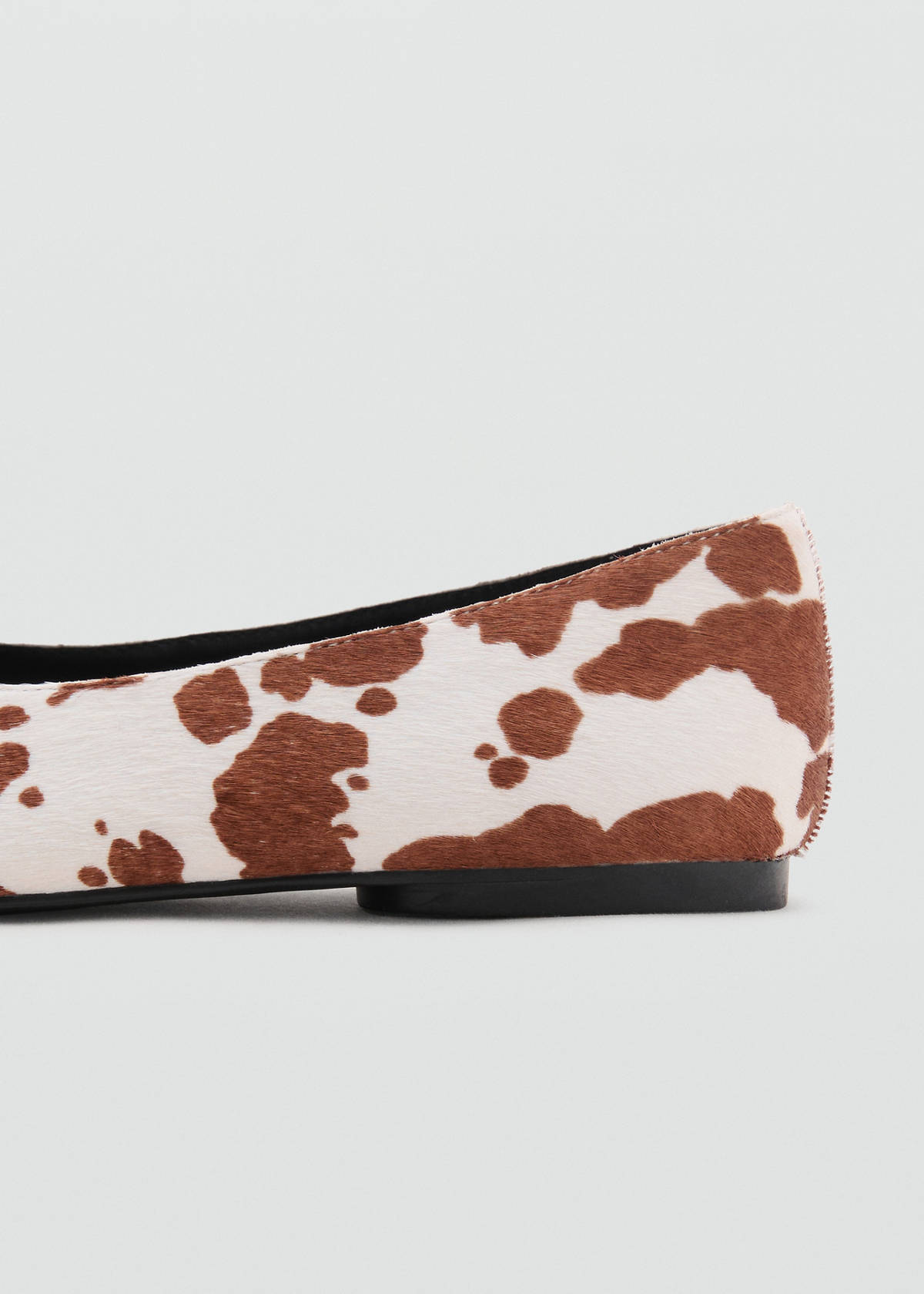Cow leather ballet flats — White