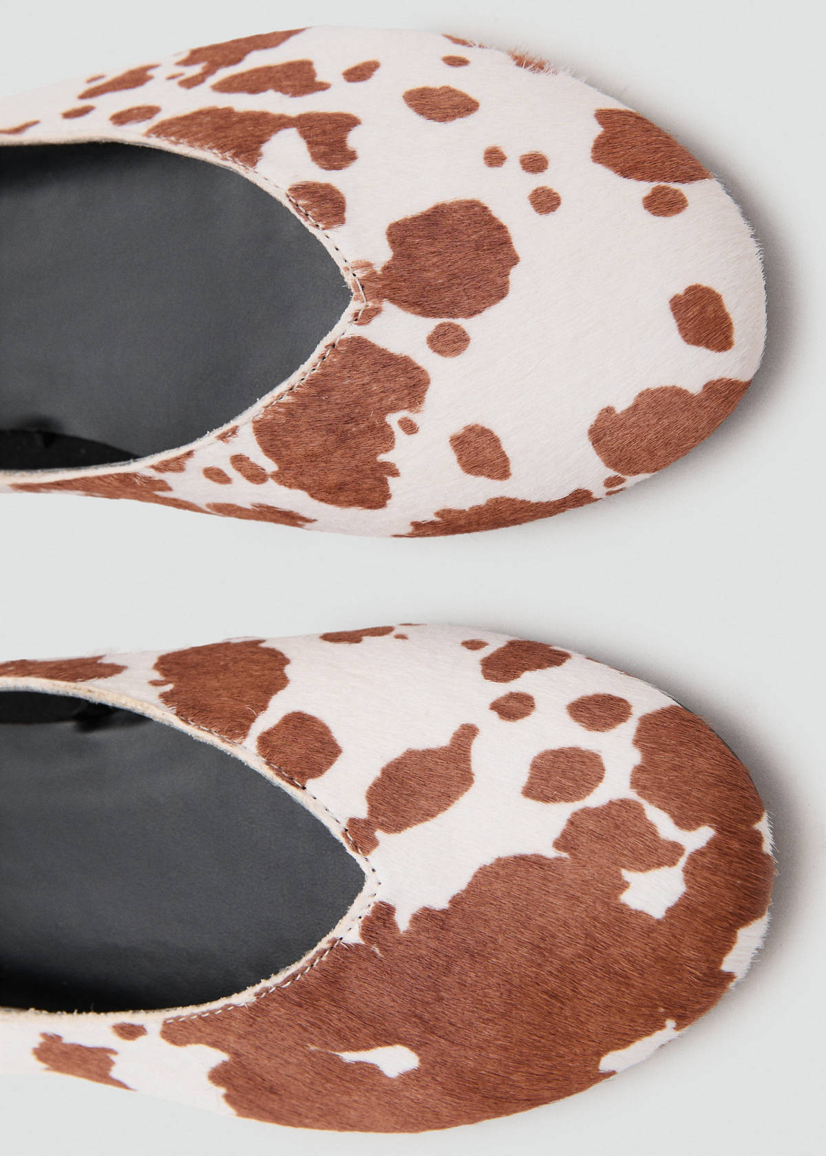 Cow leather ballet flats — White