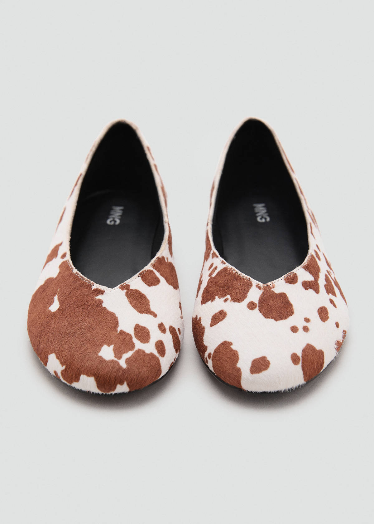 Cow leather ballet flats — White
