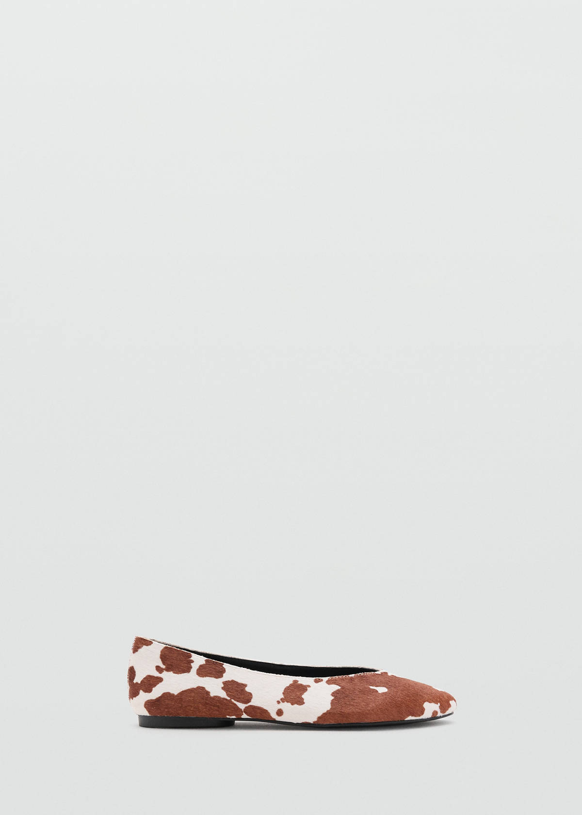 Cow leather ballet flats — White