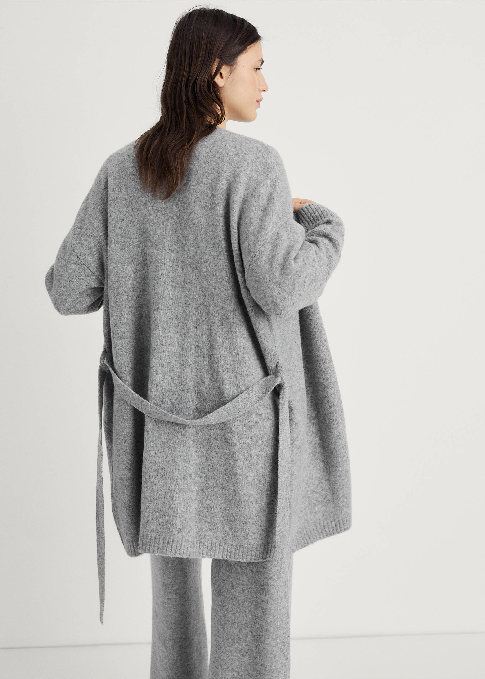 Knit cardigan - Reverse of the article, Grey. Ref: 17074101-00.