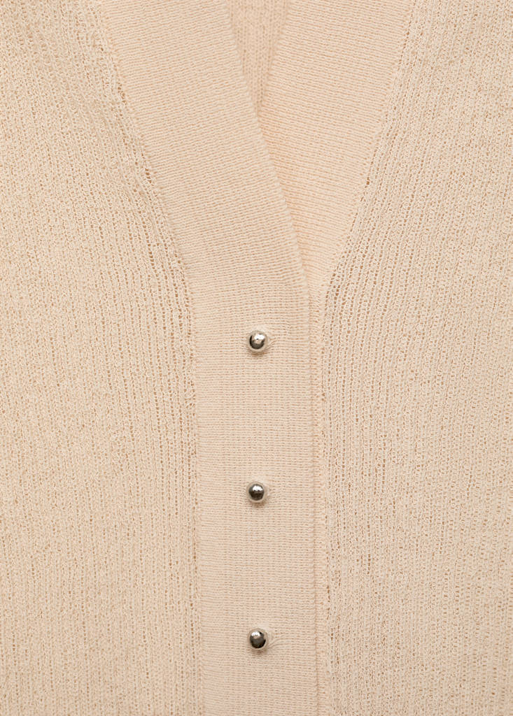 Ribbed polo-neck sweater — Ecru