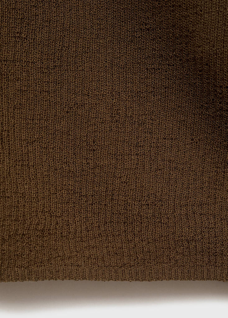 Ribbed polo-neck sweater — Chocolate