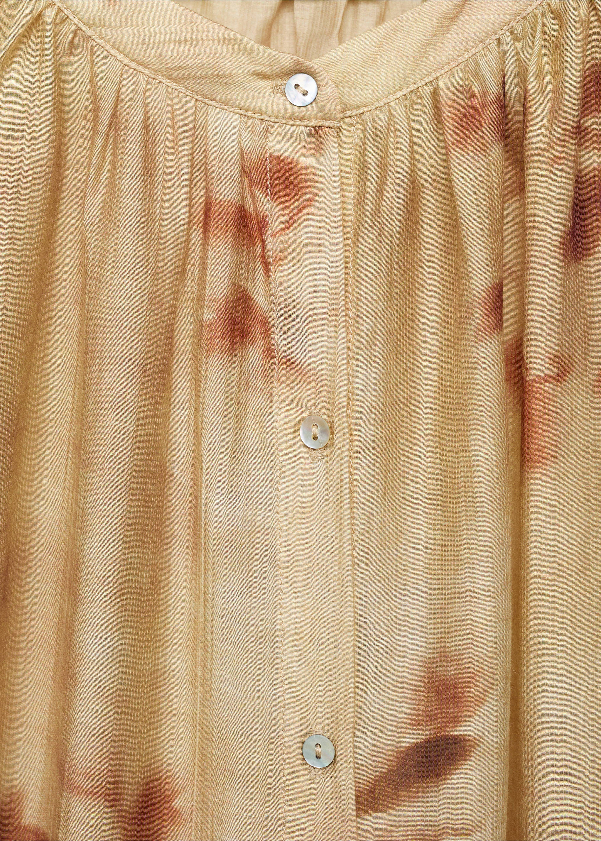 Leaf-print caftan - Details of the article 0, Sand. Ref: 17074103-00.