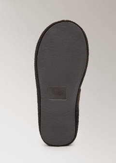Fur mule slippers with stitching detail — Chocolate 4