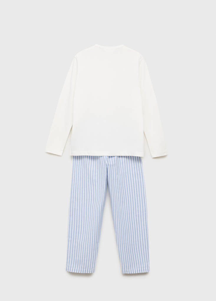 Striped long pyjamas — Sky Blue