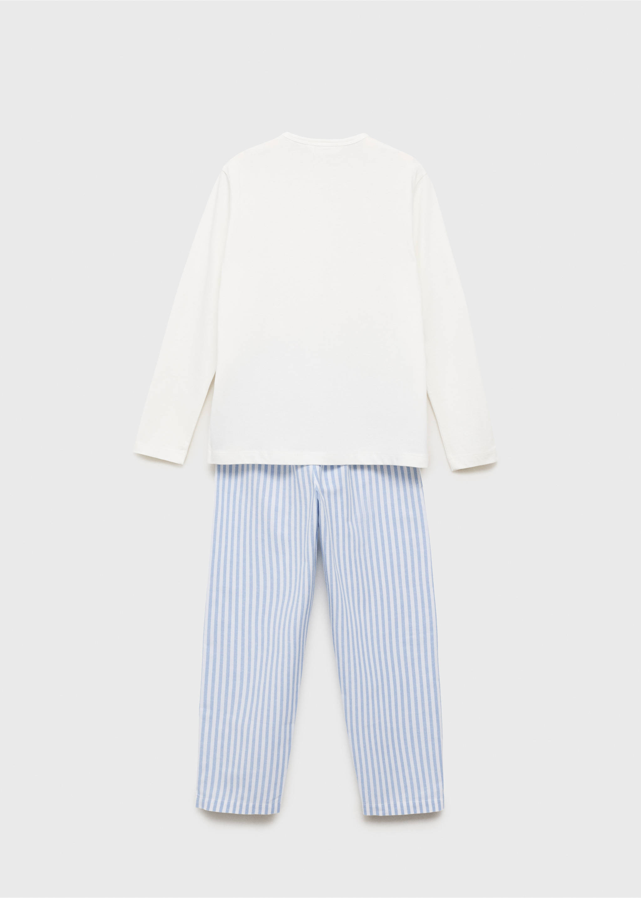 Pijama largo rayas - Reverso del artículo, Azul celeste. Ref: 17074106-00.