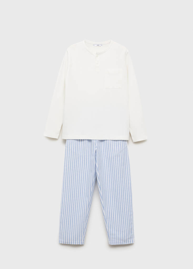 Striped long pyjamas — Sky Blue