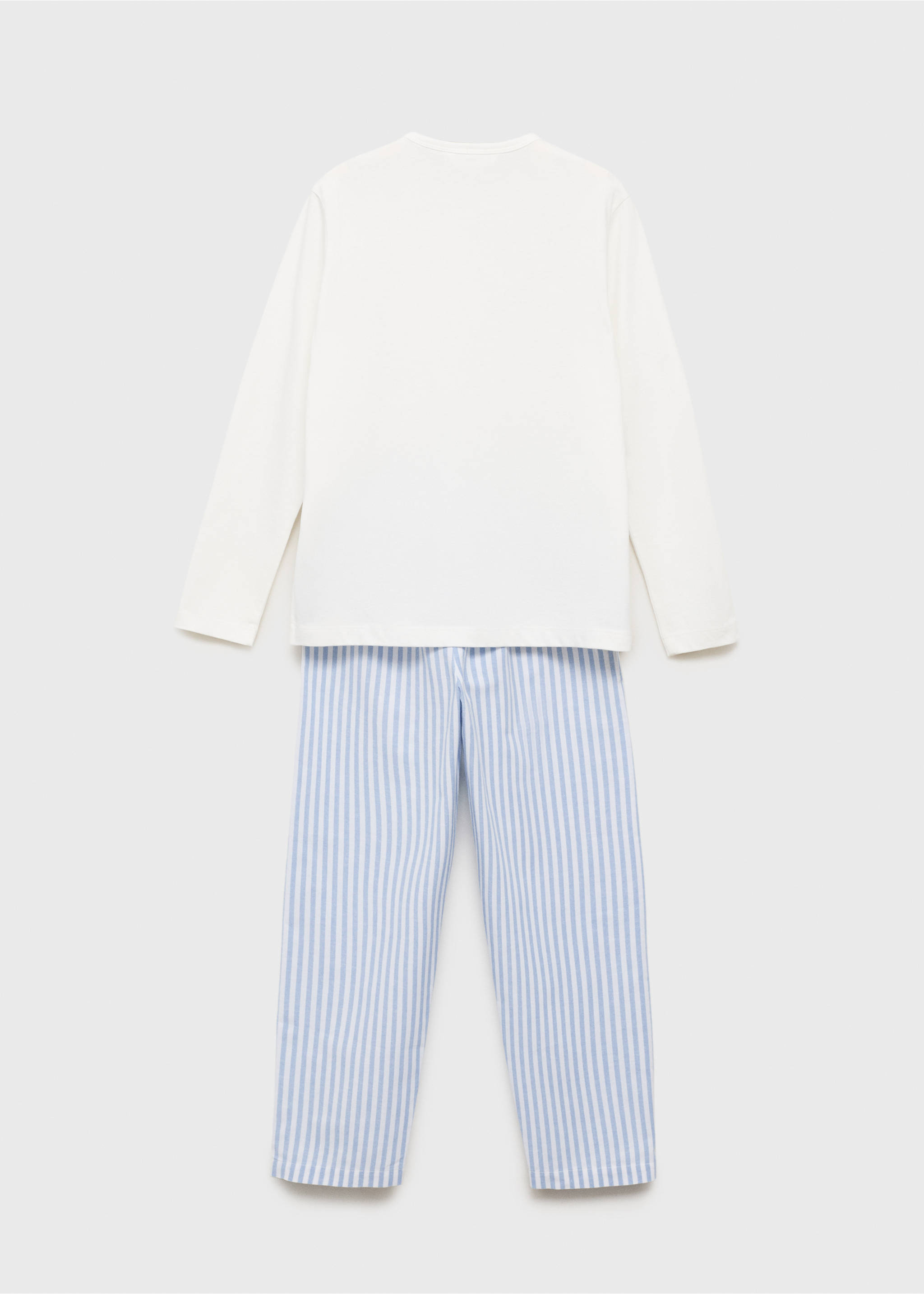 Pijama largo rayas - Reverso del artículo, Azul celeste. Ref: 17074107-00.