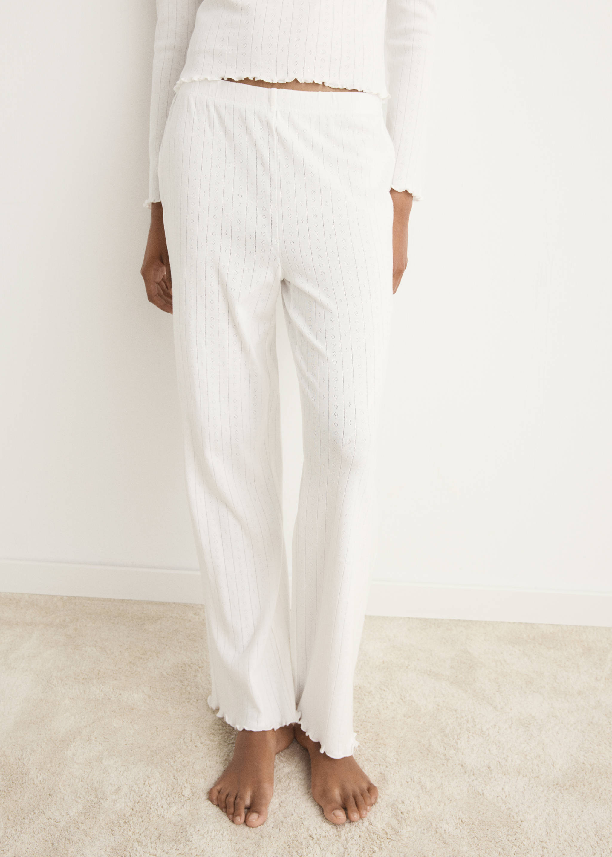 Two-piece openwork cotton pajamas - Details of the article 6