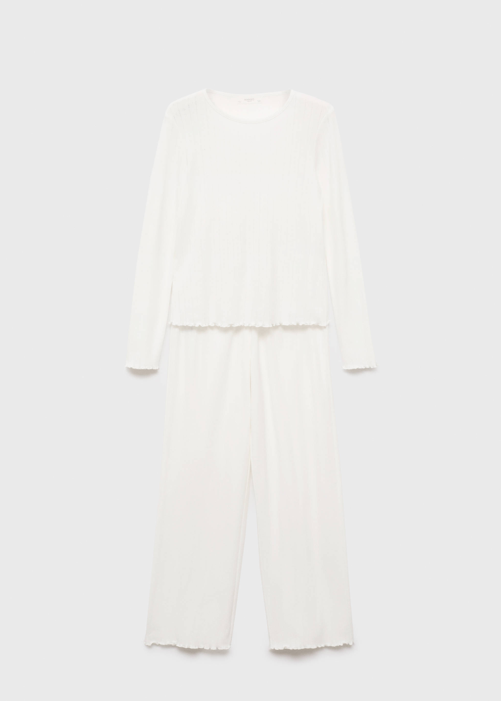 Two-piece openwork cotton pajamas - Article without model