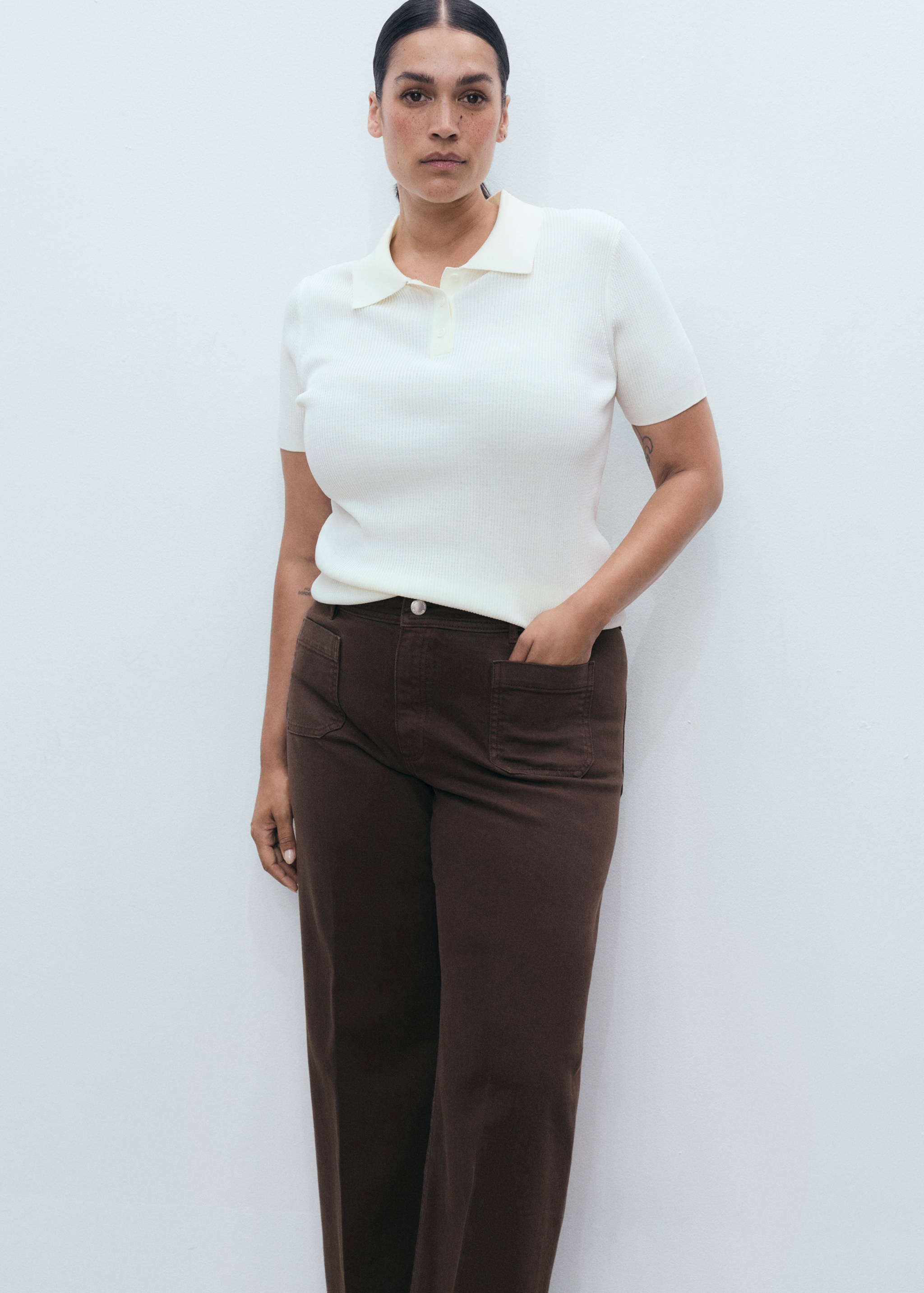 Calças de ganga wide leg com bolsos - Pormenor do artigo 5