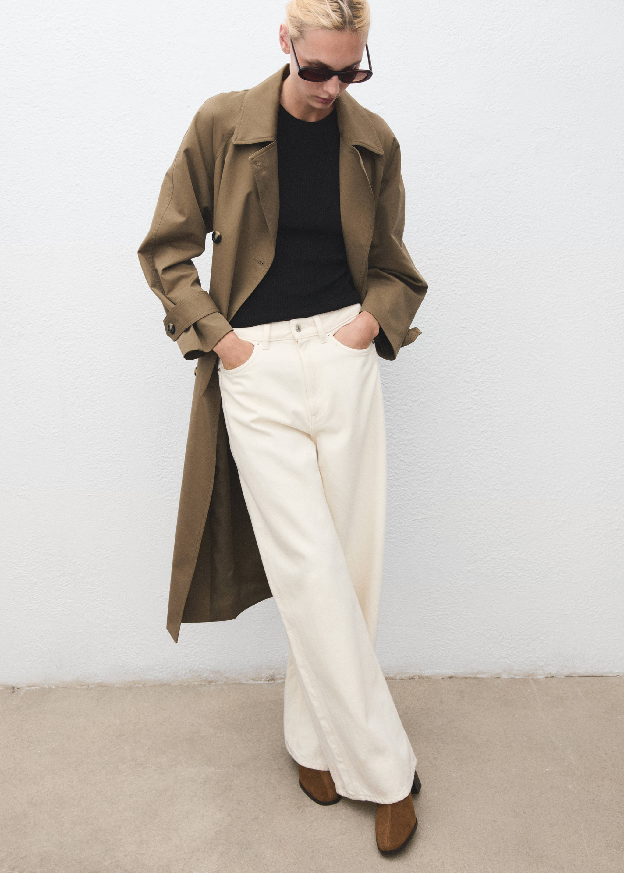 Suede block-heel boots - General plane