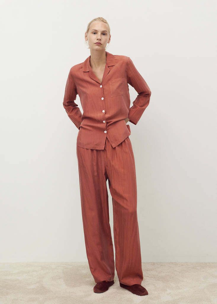 Long silk trousers — Burnt Orange