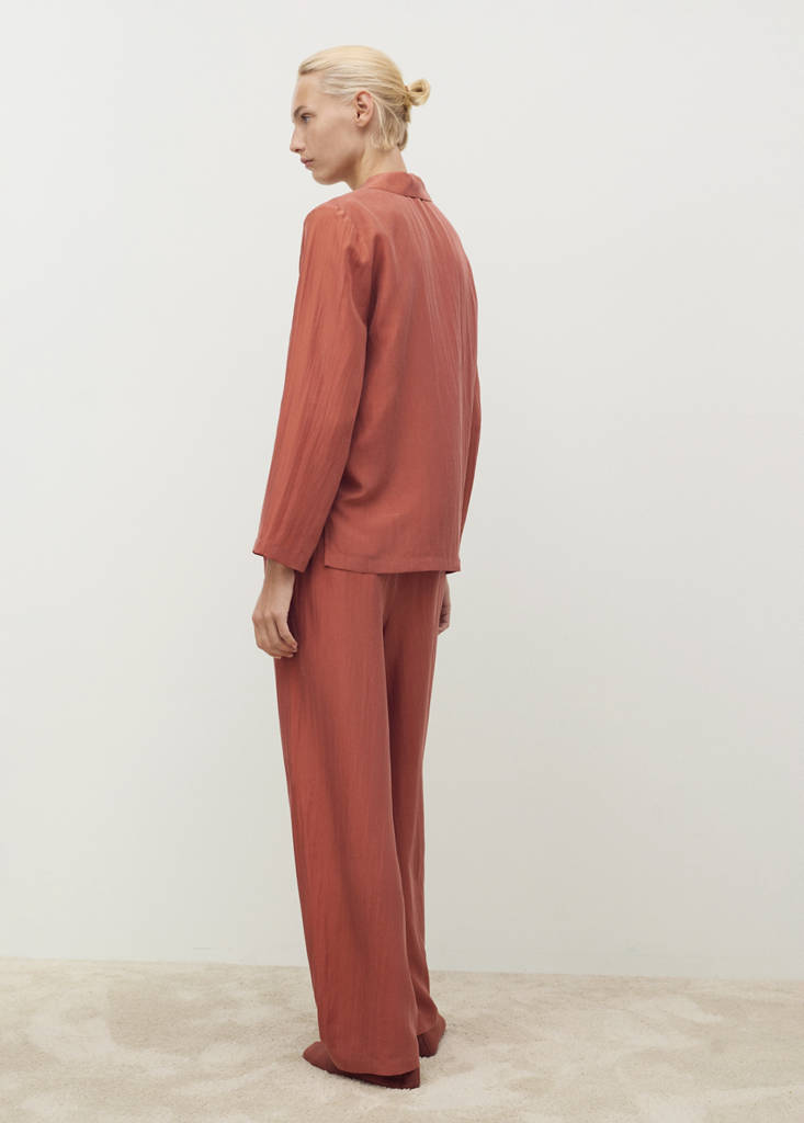 Long silk trousers — Burnt Orange