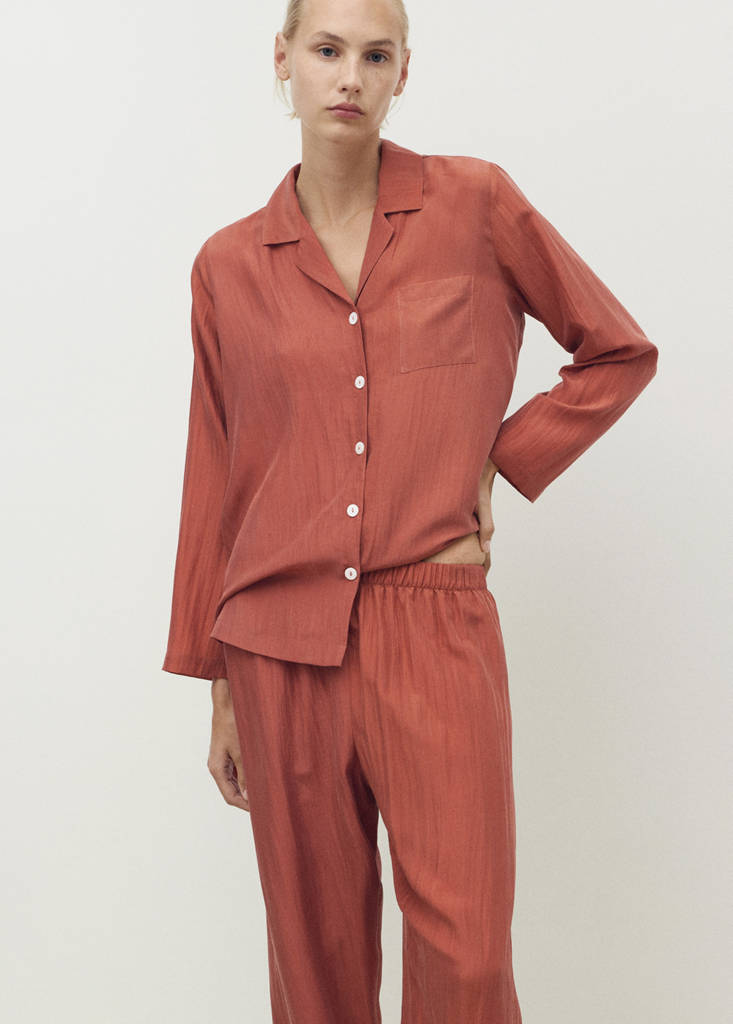 Long silk trousers — Burnt Orange