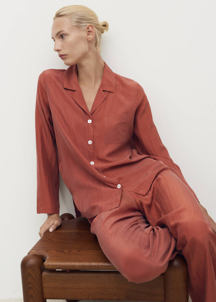 Long silk trousers — Burnt Orange