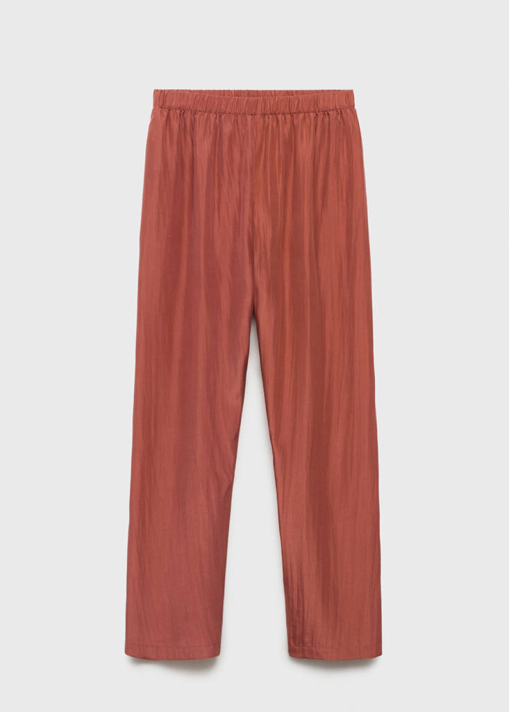 Long silk trousers — Burnt Orange