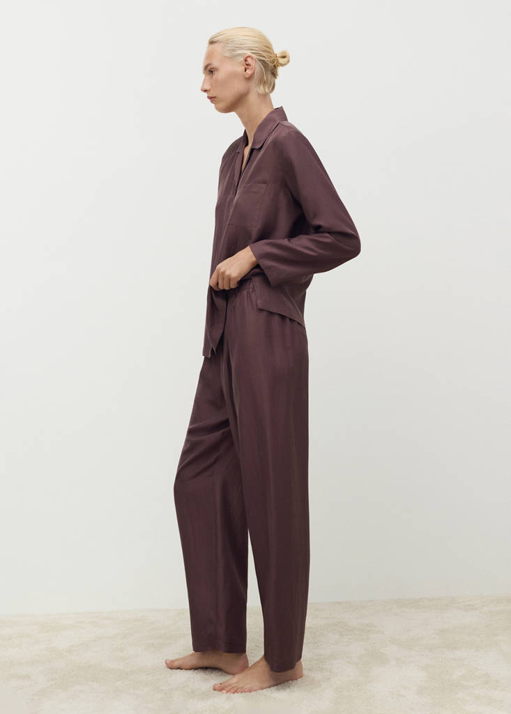 Long silk trousers — Blackberry