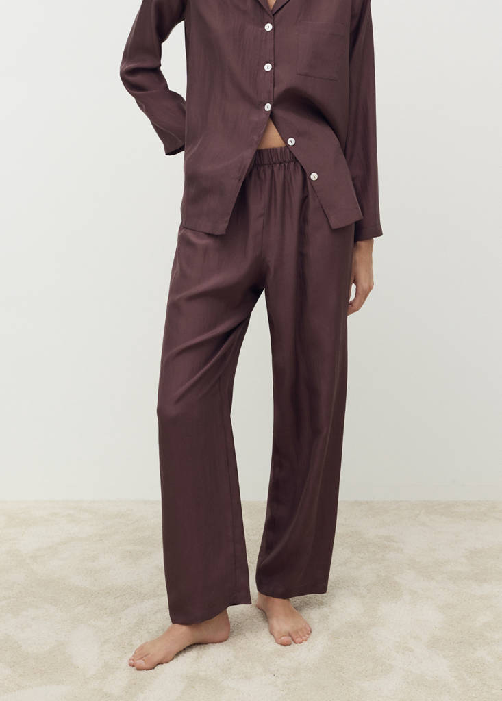 Long silk trousers — Blackberry