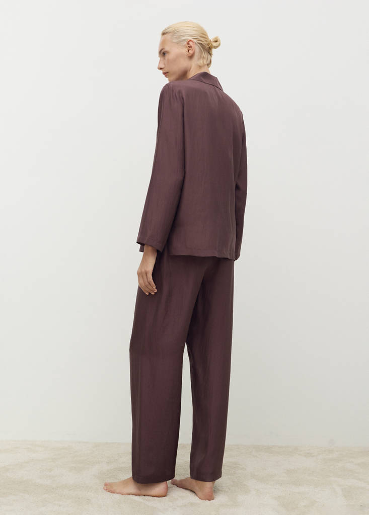 Long silk trousers — Blackberry