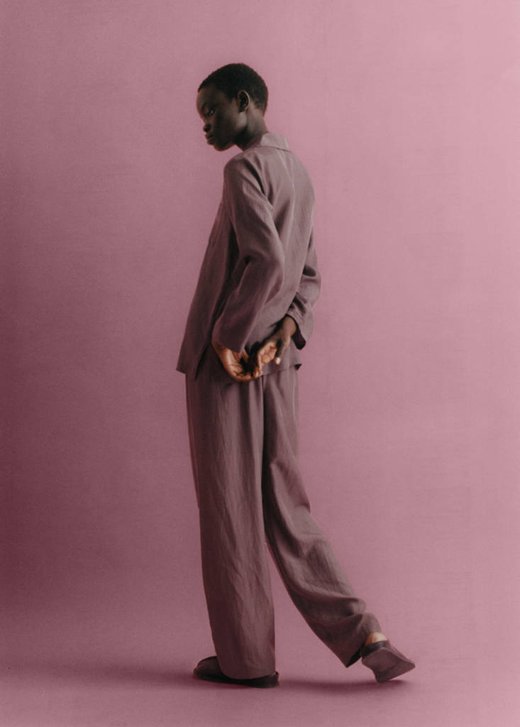 Long silk trousers — Blackberry