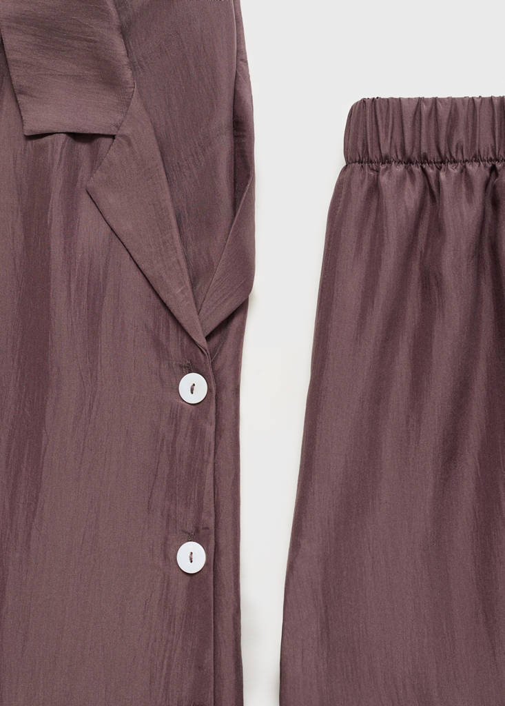 Long silk trousers — Blackberry