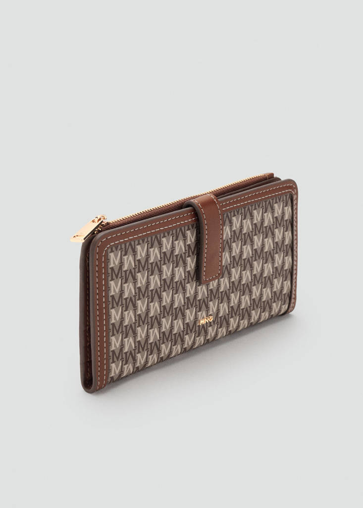 Large wallet with logo print — Leather