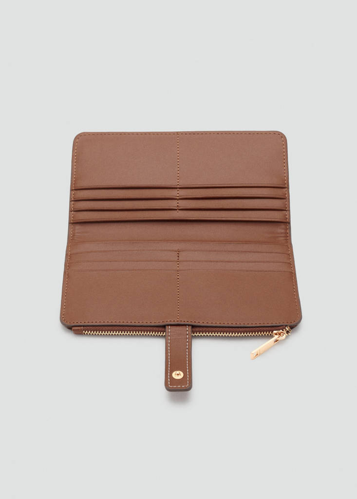 Large wallet with logo print — Leather