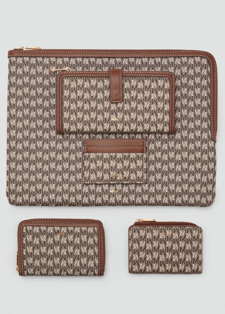 Large wallet with logo print — Leather