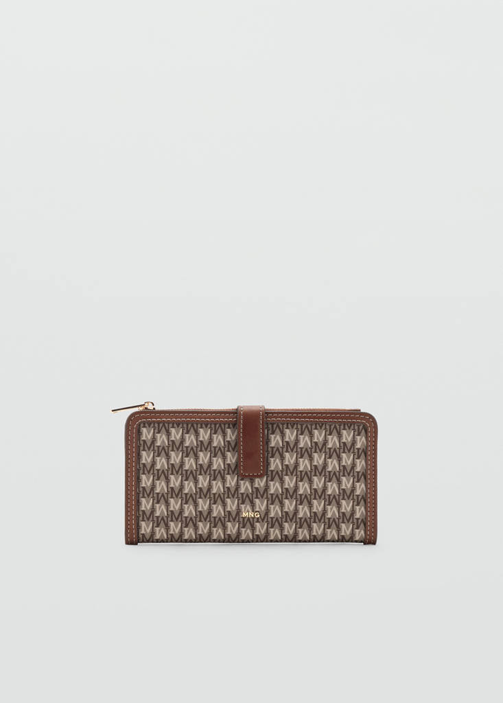 Large wallet with logo print — Leather