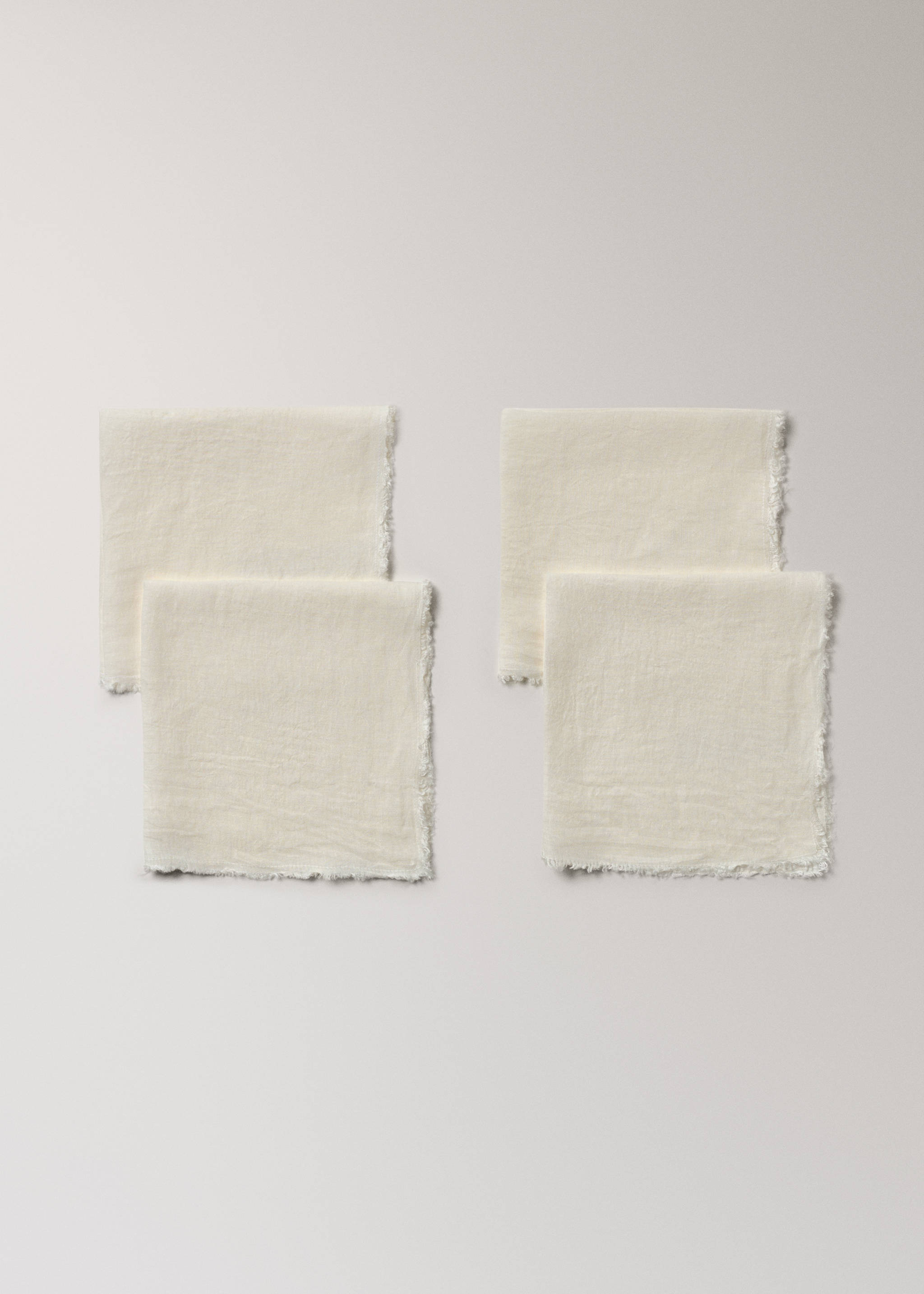 Leinenservietten mit ausgefranstem Randabschluss - Detail des Artikels 1
