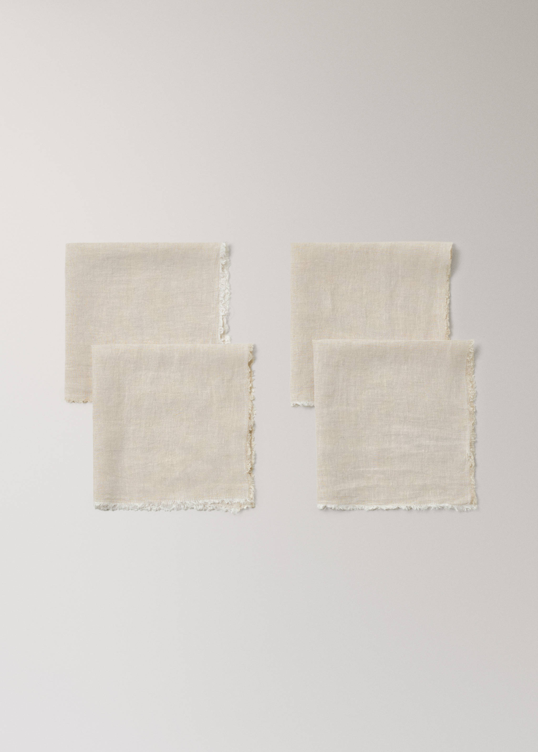 Leinenservietten mit ausgefranstem Randabschluss - Detail des Artikels 1