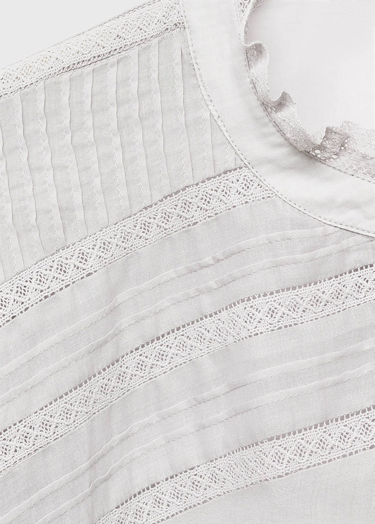 Short-sleeved cotton nightdress — Light/Pastel Grey