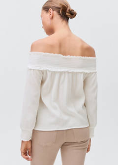 Strapless blouse with ruffled panel — Off White 3