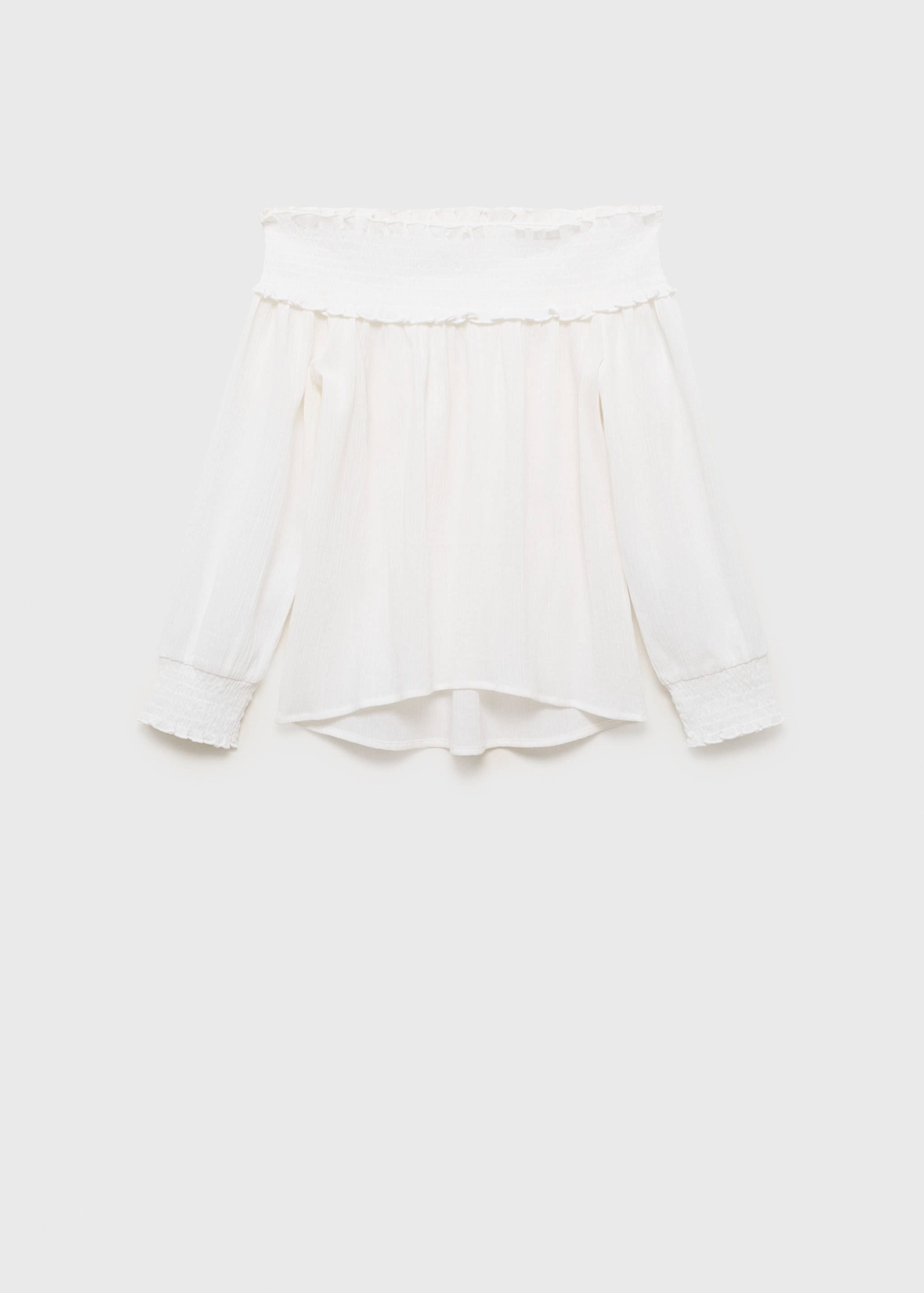 Strapless blouse with ruffled panel - Article without model