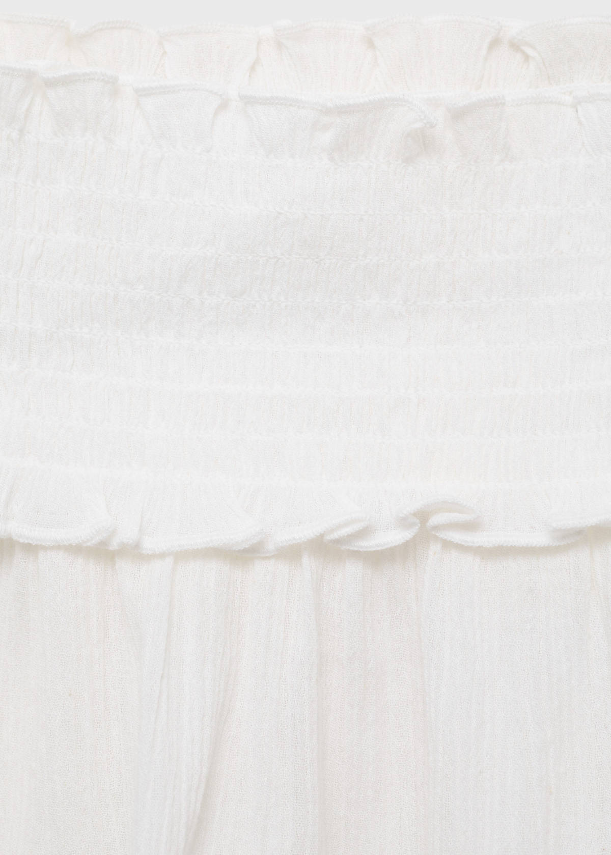Strapless blouse with ruffled panel — Off White