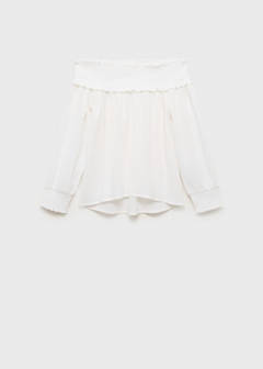 Strapless blouse with ruffled panel — Off White 5