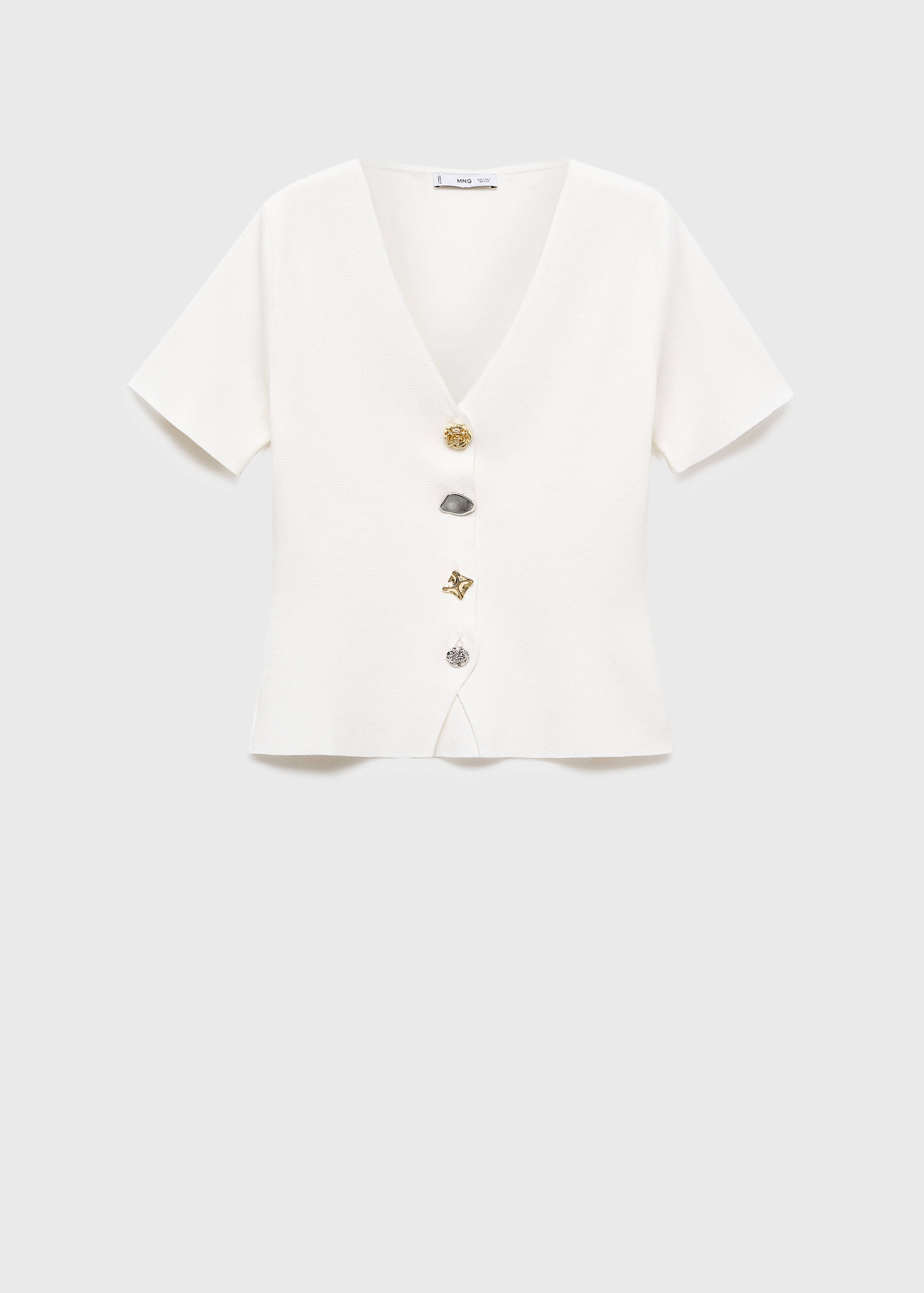 Knitted cardigan with jewel button - Article without model