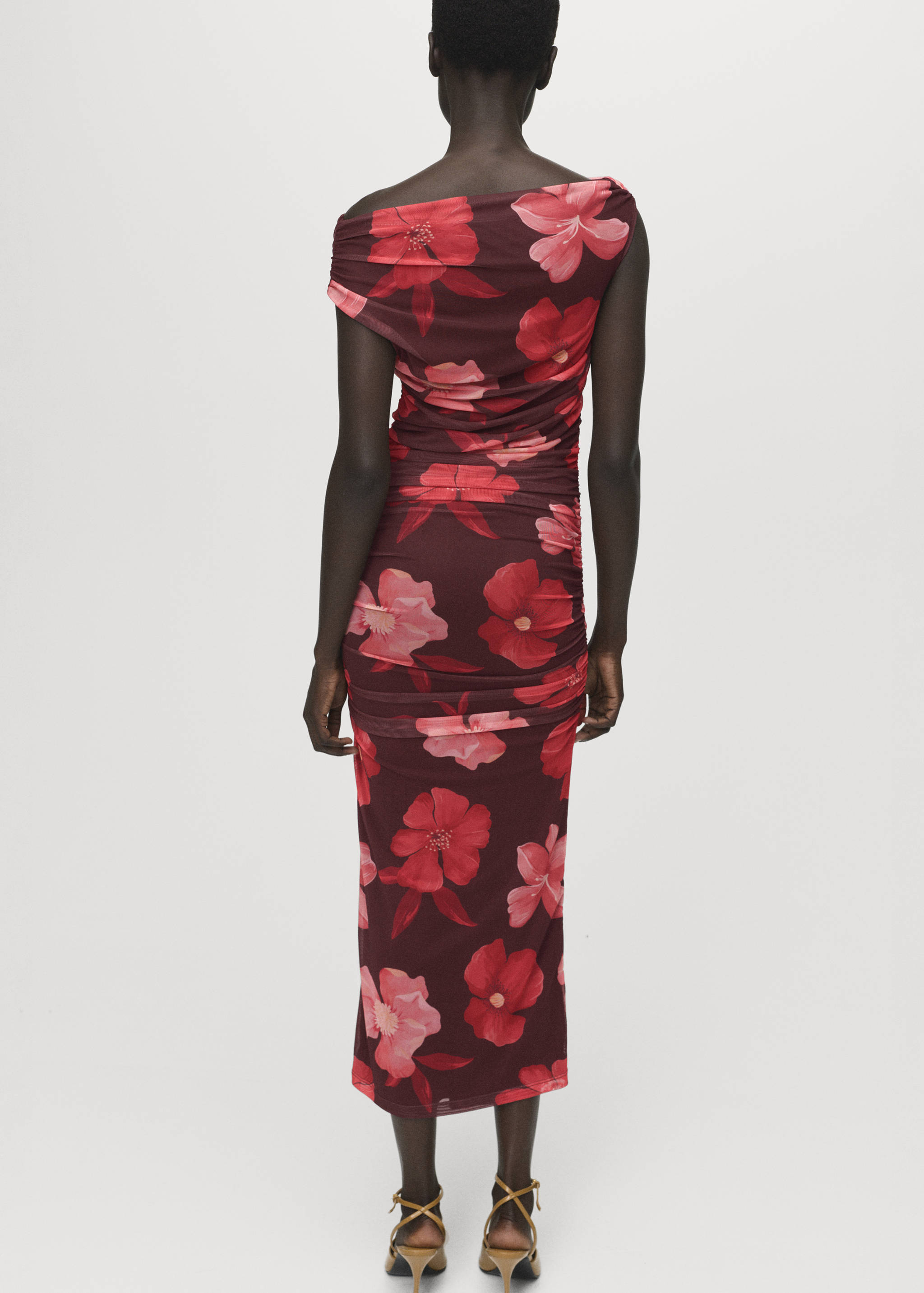 فستان زهري غير متماثل - الجهة الخلفية للمنتج