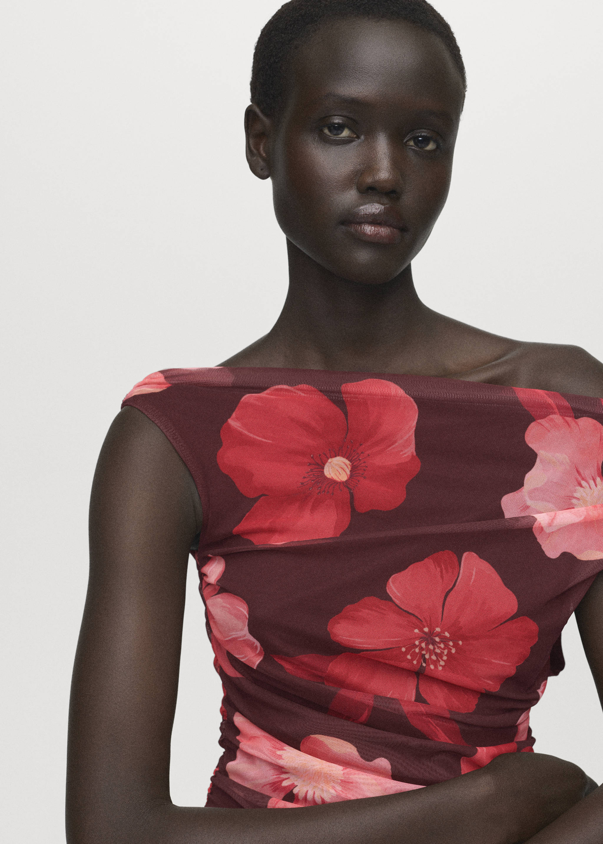 فستان زهري غير متماثل - تفاصيل المنتج 1