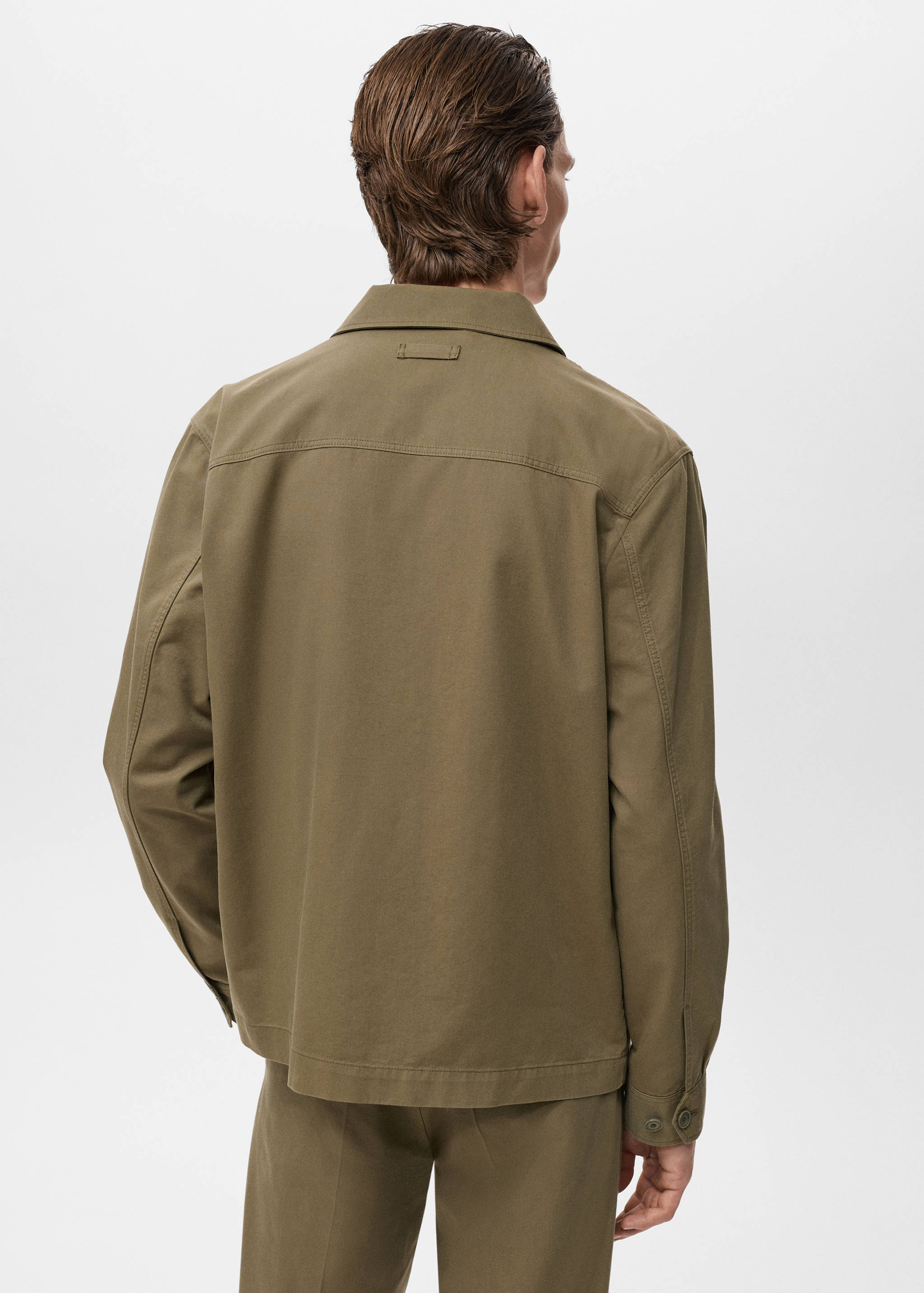 Lyocell cotton jacket with pockets - Reverse of the article
